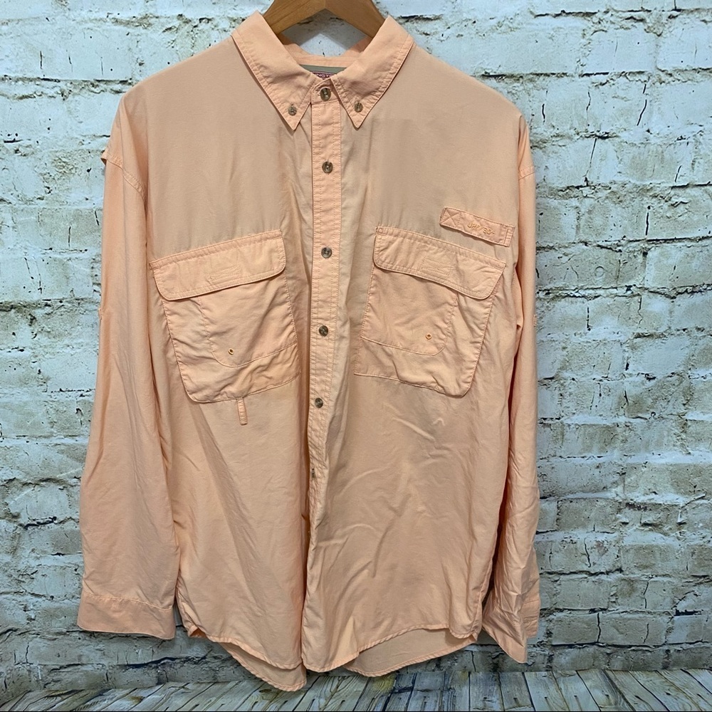 Redington Technical Long Sleeve UPF 30 Nylon Orange Fishing Vented